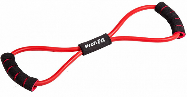 Эспандер трубчатый восьмерка, красный, сопротивление среднее 5 кг PROFI-FIT